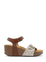 Sandalen Met Platformzool So Keep Uit Leder Plakton Bruin women KEEP