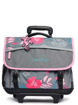 Boekentas Op Wieltjes Kind 3 Compartimenten Cameleon Roze actual CR41