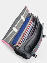 Boekentas Op Wieltjes Kind 3 Compartimenten Cameleon Roze actual CR41-vue-porte