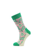 Damessokken Paisley  Happy socks Groen socks PAI01-vue-porte