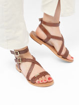 Sandalen Hipsy Uit Leder Les tropeziennes Bruin women HIPSY-vue-porte