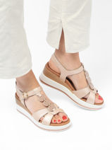 Sandalen Seline Perlkid Uit Leder Mephisto Beige women P5142156-vue-porte