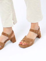 Sandalen Met Hak Uit Leder Gabor Bruin women 35-vue-porte