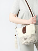 Cross Body Tas Jaragua Les tropeziennes Beige jaragua TZ03-vue-porte