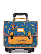Boekentas Op Wieltjes 2 Compartimenten Cameleon Blauw retro PBRECR35