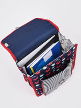 Rugzak 1 Compartiment Cameleon Blauw retro PBRESD30-vue-porte