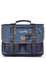 Boekentas Meisje 2 Compartimenten Cameleon Blauw vintage fantasy PBVGCA38
