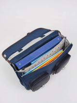 Boekentas Meisje 2 Compartimenten Cameleon Blauw vintage fantasy PBVGCA38-vue-porte