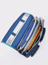 Boekentas 3 Compartimenten Cameleon Blauw vintage urban PBVBCA41-vue-porte