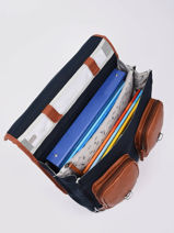 Boekentas Op Wieltjes 2 Compartimenten Cameleon Blauw vintage urban PBVBCR38-vue-porte