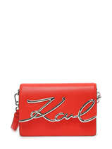 Schoudertas K Signature Leder Karl lagerfeld Oranje k signature 235W3061