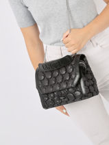Schoudertas Ninon Bubble Nylon En Leder Lancel Zwart ninon A12538-vue-porte