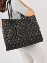 Schoudertas L Cabas Bubble Nylon En Leder Lancel Zwart cabas d
