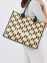 Shoppingtas K/skuare Raffia Karl lagerfeld Beige k skuare 235W3022-vue-porte