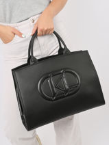 Handtas K Monogram Leder Karl lagerfeld Zwart k monogram 235W3054-vue-porte