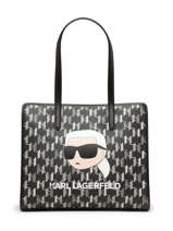 Schoudertas K Ikonic 2.0 Leder Karl lagerfeld Zwart k ikonic 2.0 235W3091