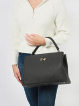 Handtas Violet Leder Nathan baume Zwart eden 1-vue-porte