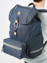 Rugzak 1 Compartiment Met 15" Laptopvak Faguo Blauw backpack 23LU0910-vue-porte