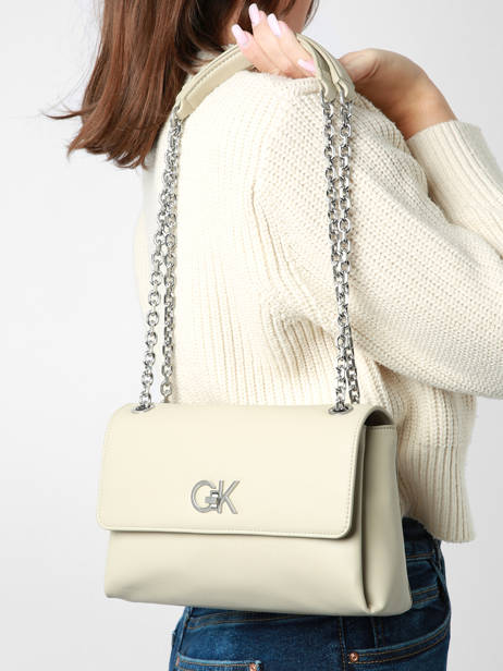 Cross Body Tas Re-lock Gerecycleerd Polyester Calvin klein jeans Beige re-lock K610749 ander zicht 1