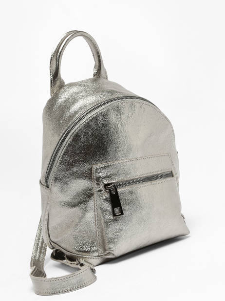 Rugzak Nine Leder Milano Zilver nine NI23066 ander zicht 2