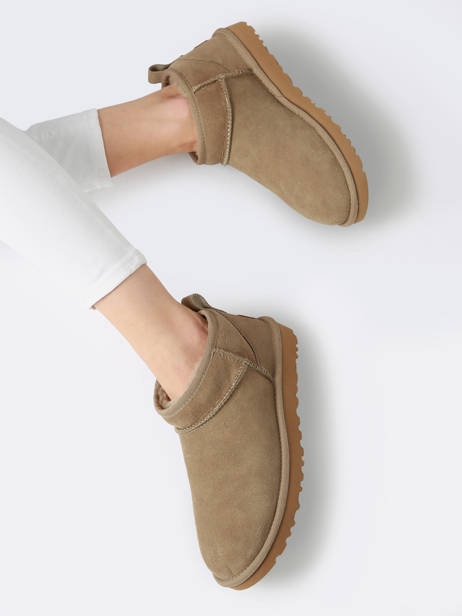 Boots Classic Ultra Mini Uit Leder Ugg Beige women - 01116109 ander zicht 2