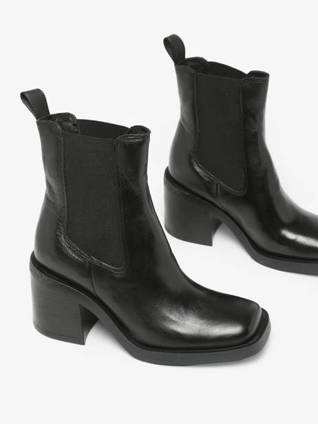 Chelsea Boots Met Hak Uit Leder Mjus Zwart women T77204 ander zicht 3