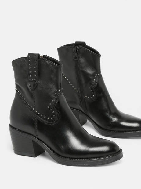 Boots Met Hak Uit Leder Mjus Zwart women T82203 ander zicht 3