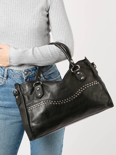 Handtas Leder Basilic pepper Zwart glam BGLA22 ander zicht 1