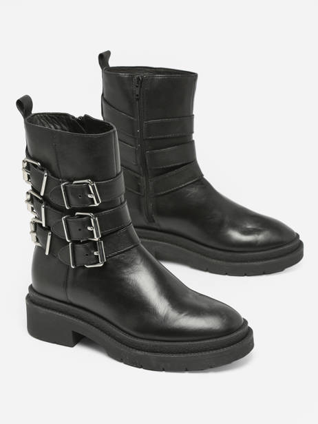 Boots Bennie Uit Leder Ps poelman Zwart women BENNIE09 ander zicht 3