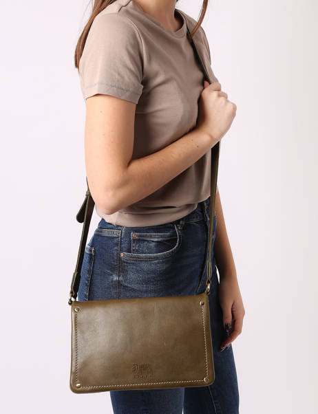 Cross Body Tas Boston Leder Basilic pepper Groen boston BBOS01 ander zicht 1