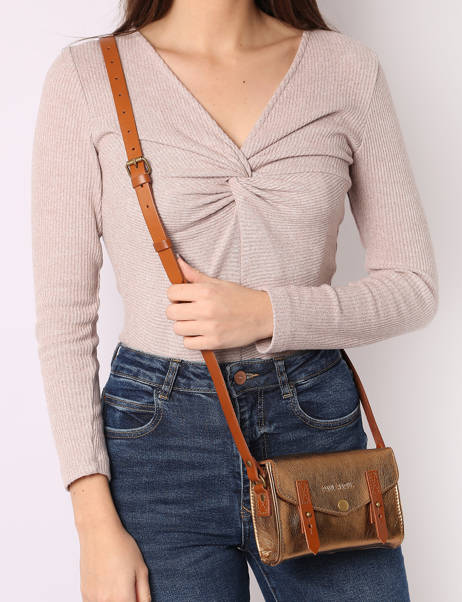 Cross Body Tas Mini Indispensable Leder Paul marius Goud vintage MINI ander zicht 1