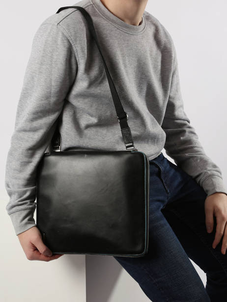 Conferentiemap Piquadro Zwart blue square PB3251B2 ander zicht 1