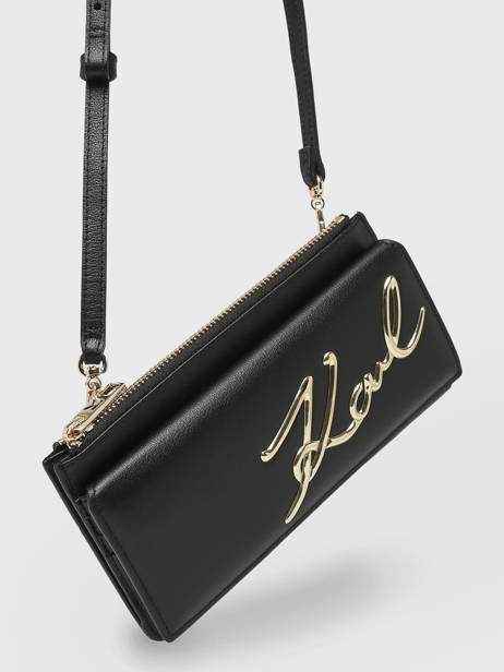 Cross Body Tas K/signature Leder Karl lagerfeld Zwart k signature 240W3203 ander zicht 2