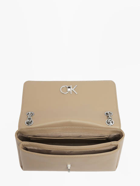 Cross Body Tas Re-lock Gerecycleerd Polyester Calvin klein jeans Beige re-lock K611084 ander zicht 3