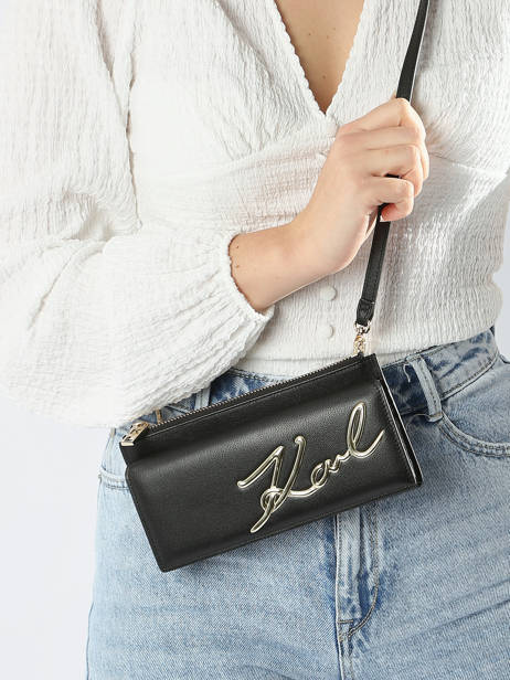 Cross Body Tas K/signature Leder Karl lagerfeld Zwart k signature 240W3203 ander zicht 1