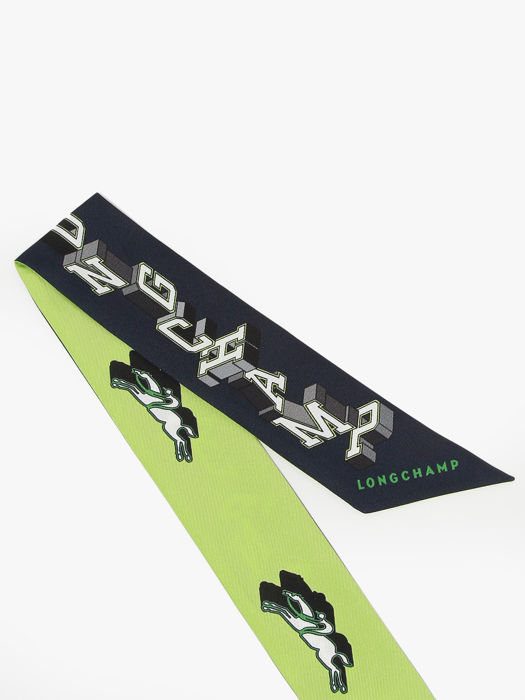 Longchamp Soie unie Foulard Groen