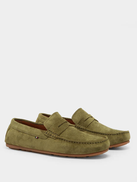 Mocassins Uit Leder Tommy hilfiger Groen men 4998MSD ander zicht 2