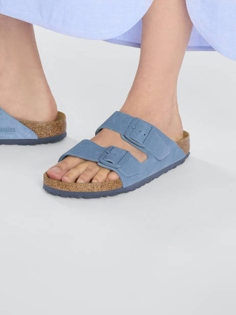 Slippers Uit Leder Birkenstock Blauw women 1026820 ander zicht 2