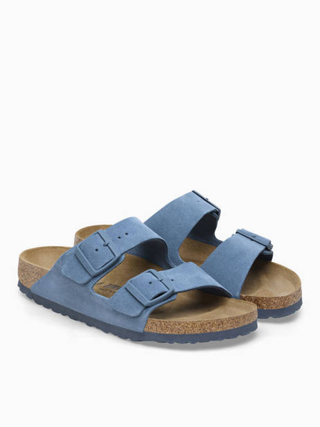 Slippers Uit Leder Birkenstock Blauw women 1026820 ander zicht 3