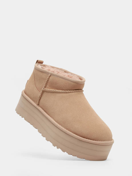 Boots Classic Ultra Mini Platform Uit Leder Ugg Beige women 1135092 ander zicht 2