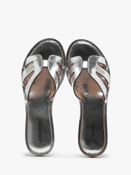 Slippers Damia Uit Leder Les tropeziennes Zilver women DAMIA ander zicht 3