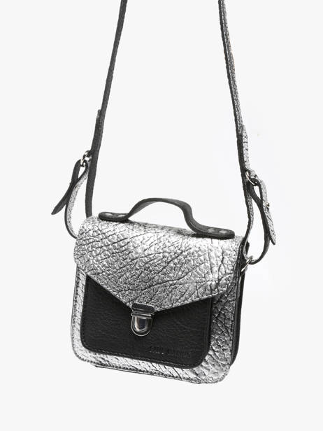 Cross Body Tas Melle George Xs Argento Leder Paul marius Zwart argento GEORXARG ander zicht 2