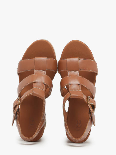 Sandalen Met Sleehak Uit Leder Ugg Bruin women 1152667 ander zicht 3