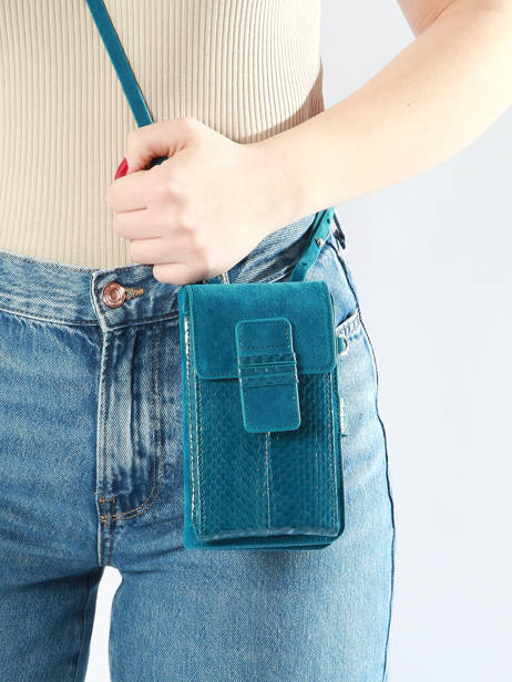 Telefoonetui Leder Great by sandie Blauw new zack SNA ander zicht 1