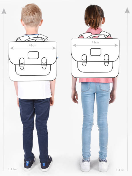 Boekentas 3 Compartimenten Cameleon Blauw vintage family boulanger CA41 ander zicht 1