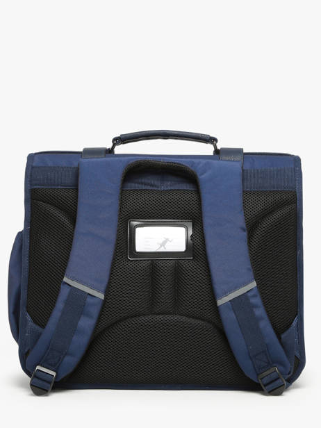 Boekentas 3 Compartimenten Cameleon Blauw vintage family boulanger CA41 ander zicht 4