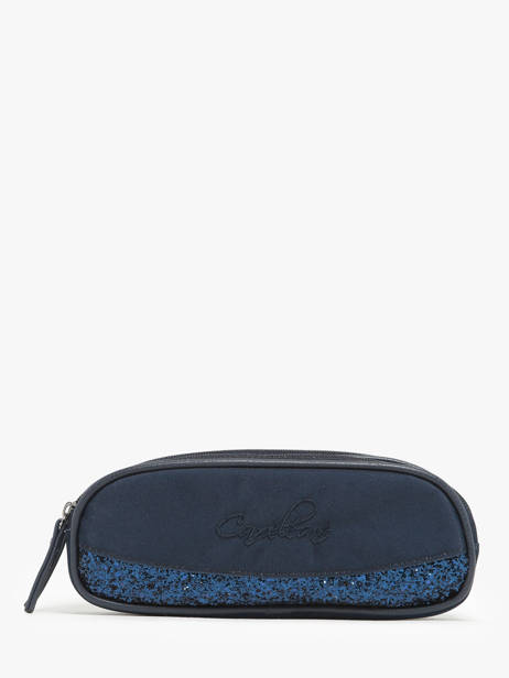 Pennenzak Kinderen 2 Compartimenten Cameleon Blauw vintage fantasy TROU
