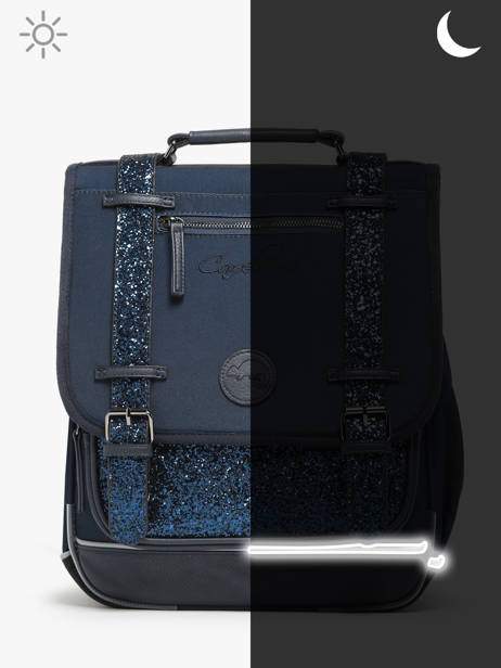 Rugzak Vintage Fantasy 2 Compartimenten Cameleon Blauw vintage fantasy SD39 ander zicht 7