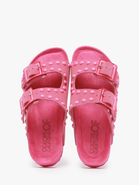 Slippers Uit Leder Colors of california Roze women HCBIO405 ander zicht 3