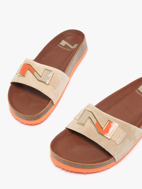 Slippers Uit Leder Nathan baume Beige women 241N70 ander zicht 3